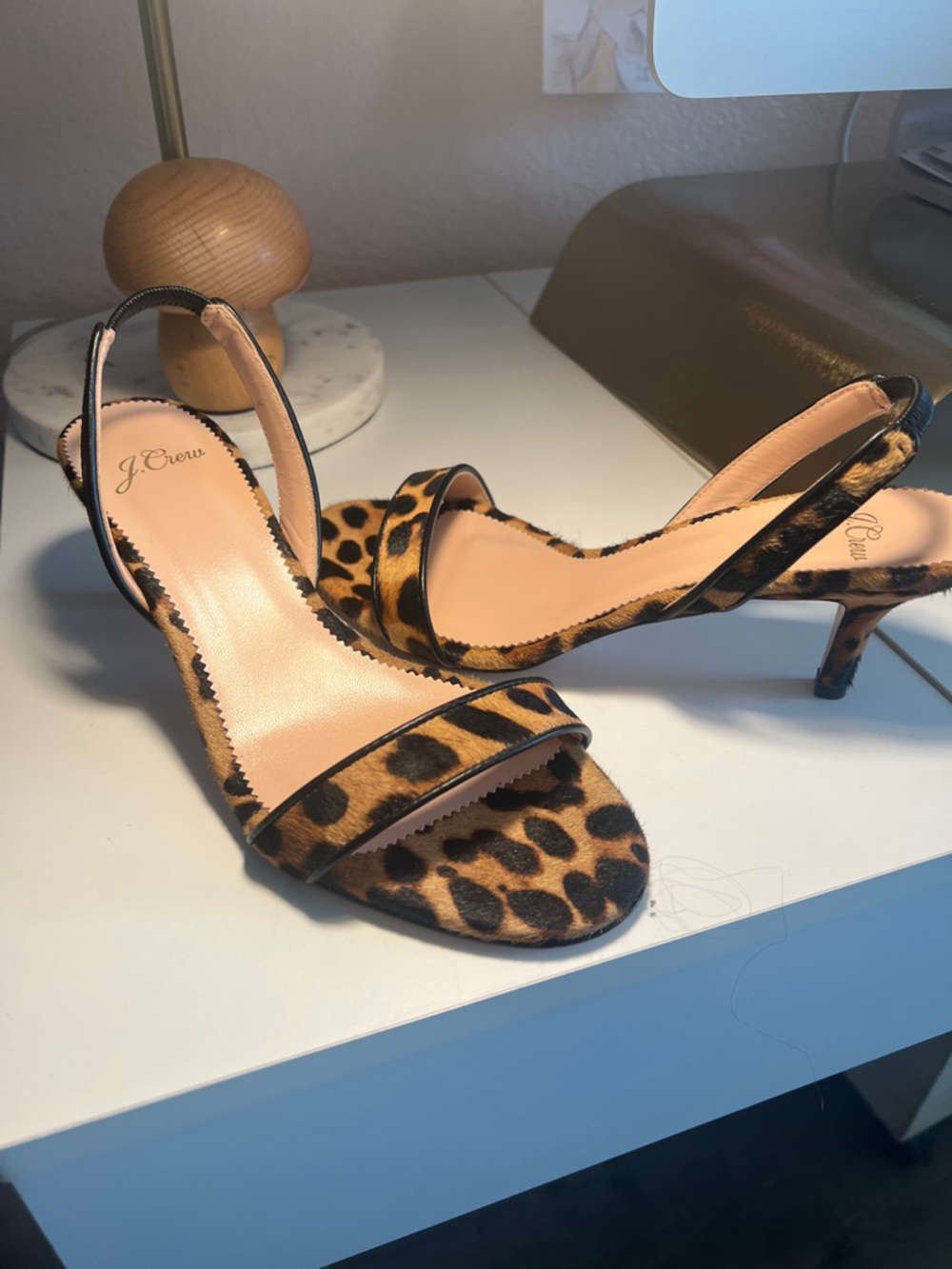 J. Crew Leopard Print Slingback Kitten Heels - Brown/Black